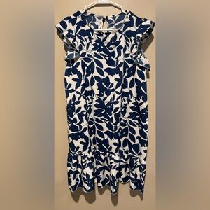 Floral Navy and White Mini Dress